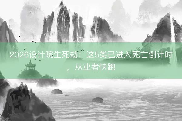 2026设计院生死劫：这5类已进入死亡倒计时，从业者快跑