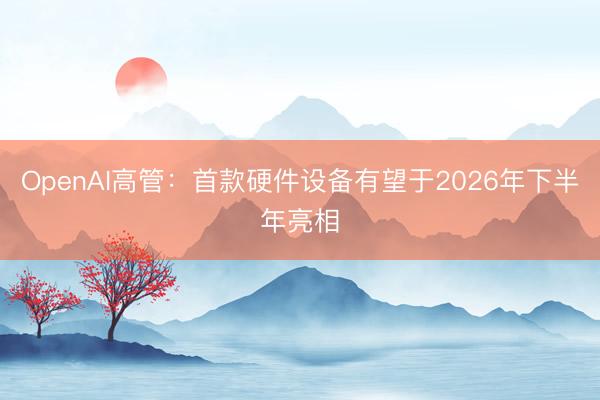 OpenAI高管：首款硬件设备有望于2026年下半年亮相