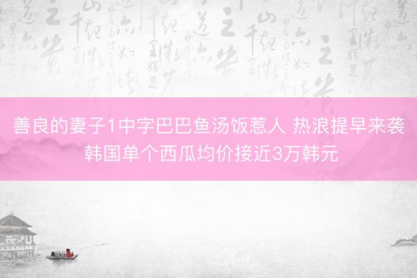 善良的妻子1中字巴巴鱼汤饭惹人 热浪提早来袭 韩国单个西瓜均价接近3万韩元
