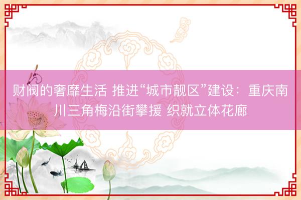 财阀的奢靡生活 推进“城市靓区”建设：重庆南川三角梅沿街攀援 织就立体花廊