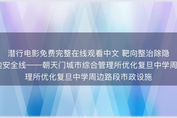 潜行电影免费完整在线观看中文 靶向整治除隐患 筑牢校园周边安全线——朝天门城市综合管理所优化复旦中学周边路段市政设施