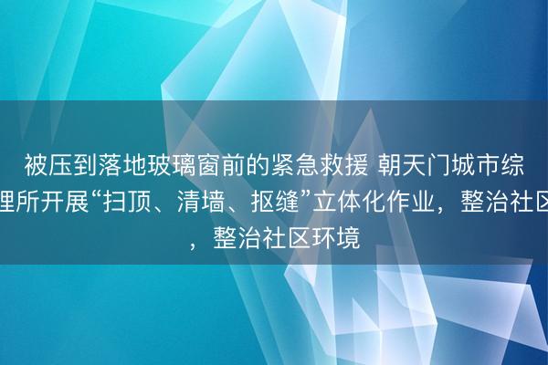 被压到落地玻璃窗前的紧急救援 朝天门城市综合管理所开展“扫顶、清墙、抠缝”立体化作业，整治社区环境