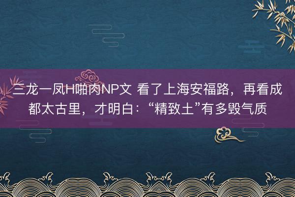 三龙一凤H啪肉NP文 看了上海安福路，再看成都太古里，才明白：“精致土”有多毁气质
