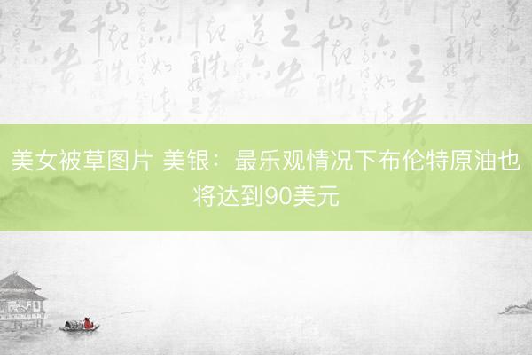 美女被草图片 美银：最乐观情况下布伦特原油也将达到90美元