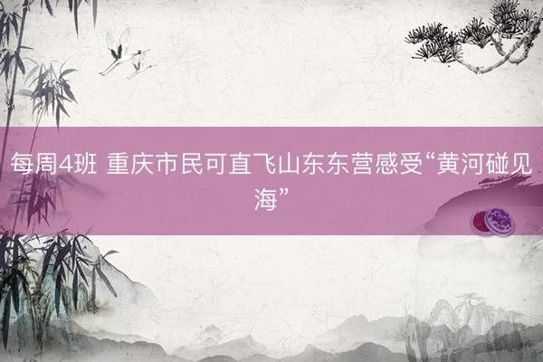 每周4班 重庆市民可直飞山东东营感受“黄河碰见海”