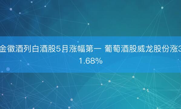金徽酒列白酒股5月涨幅第一 葡萄酒股威龙股份涨31.68%
