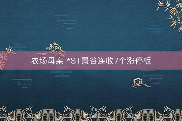 农场母亲 *ST景谷连收7个涨停板
