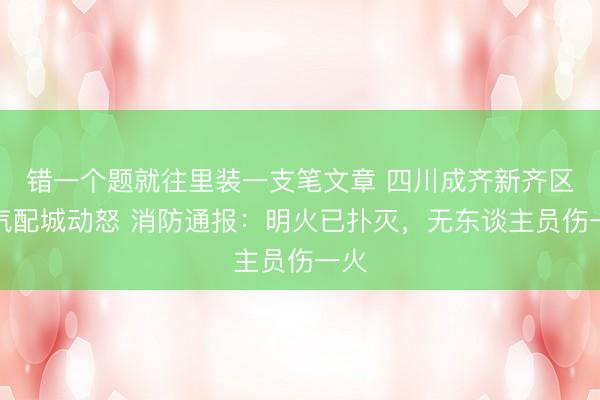 错一个题就往里装一支笔文章 四川成齐新齐区一汽配城动怒 消防通报：明火已扑灭，无东谈主员伤一火