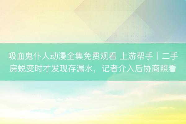 吸血鬼仆人动漫全集免费观看 上游帮手｜二手房蜕变时才发现存漏水，记者介入后协商照看