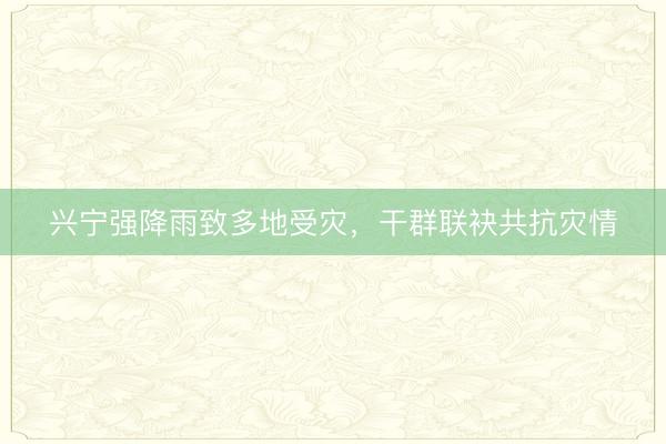 兴宁强降雨致多地受灾，干群联袂共抗灾情