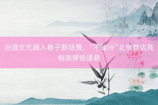汾酒文化融入巷子新场景，“不雅汾”北京首店亮相南锣饱读巷